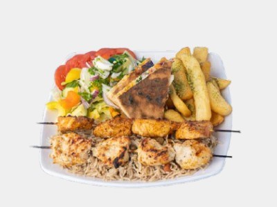 Assiette de poulet shish taouk