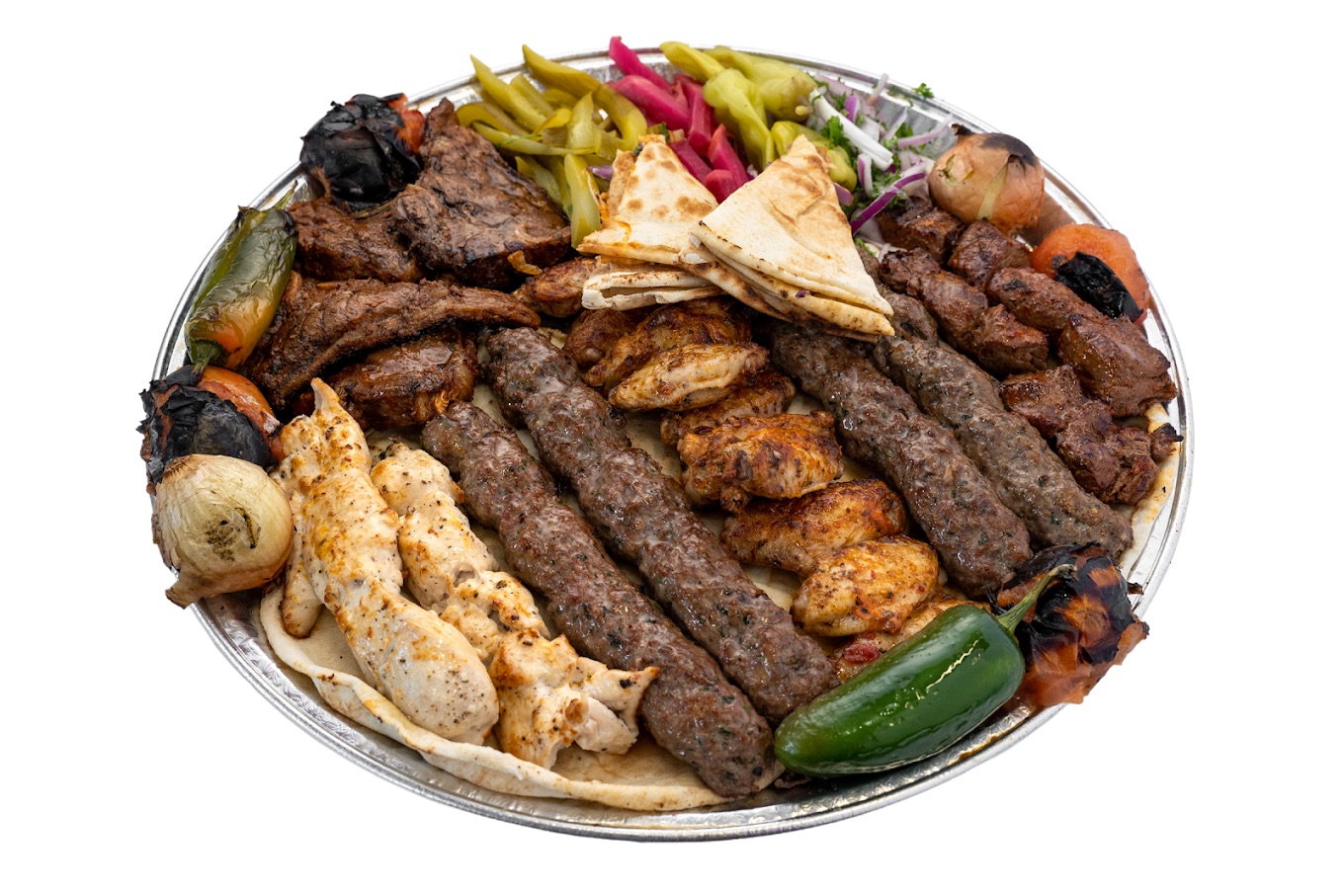 Assiette de grillades mixtes Al Quds Grill présentée dans la critique de 514eats